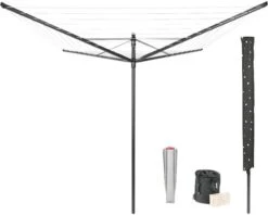 BRABANTIA Droogmolen Lift-O-Matic Complete Set Antraciet 50 M
