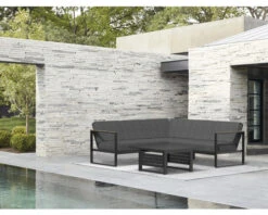 GARDEN PLACE Lounge Diningset Viven Aluminium Antraciet Incl. Zitkussen, 208x208x64,5 Cm